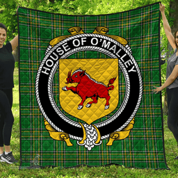 Scottish House Of O'Malley Irish Coat of Arms Family Crest Quilt Irish National Tartan Irish County Quilts