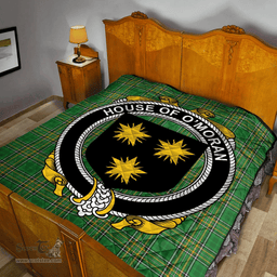 Scottish House Of O'Moran Irish Coat of Arms Family Crest Quilt Irish National Tartan Irish County Quilts