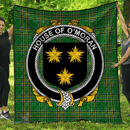 Scottish House Of O'Moran Irish Coat of Arms Family Crest Quilt Irish National Tartan Irish County Quilts