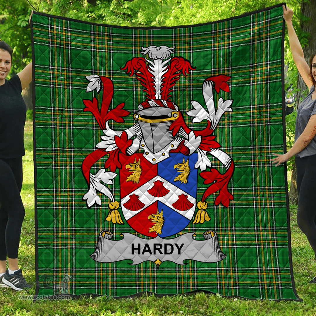 Scottish Hardy Irish Coat of Arms Family Crest Quilt Irish National Tartan Irish County Quilts