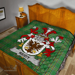 Scottish Reidy Or O'Reidy Irish Coat of Arms Family Crest Quilt Irish National Tartan Irish County Quilts