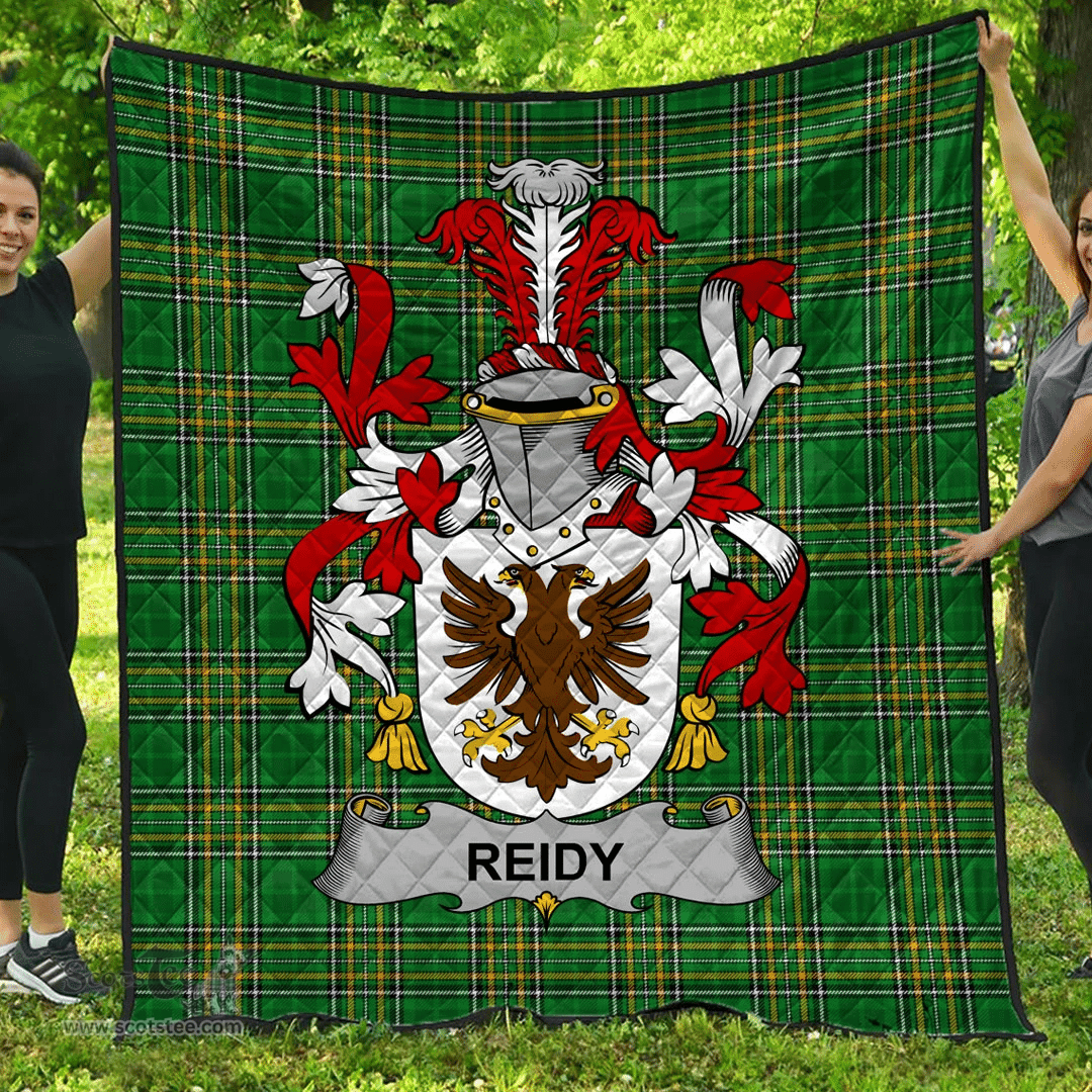 Scottish Reidy Or O'Reidy Irish Coat of Arms Family Crest Quilt Irish National Tartan Irish County Quilts