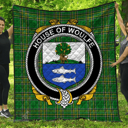 Scottish House Of Woulfe Irish Coat of Arms Family Crest Quilt Irish National Tartan Irish County Quilts