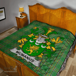 Scottish Mcmanus Irish Coat of Arms Family Crest Quilt Irish National Tartan Irish County Quilts