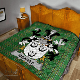 Scottish Meares Irish Coat of Arms Family Crest Quilt Irish National Tartan Irish County Quilts