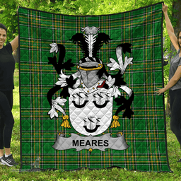 Scottish Meares Irish Coat of Arms Family Crest Quilt Irish National Tartan Irish County Quilts