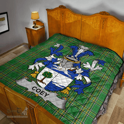 Scottish Coey Or Mccoey Irish Coat of Arms Family Crest Quilt Irish National Tartan Irish County Quilts
