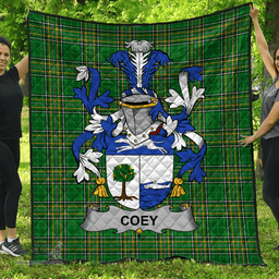 Scottish Coey Or Mccoey Irish Coat of Arms Family Crest Quilt Irish National Tartan Irish County Quilts