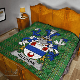 Scottish Gilligan Or Mcgilligan Irish Coat of Arms Family Crest Quilt Irish National Tartan Irish County Quilts