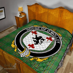 Scottish House Of O'Molloy Irish Coat of Arms Family Crest Quilt Irish National Tartan Irish County Quilts