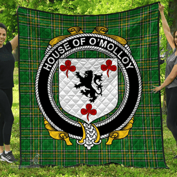 Scottish House Of O'Molloy Irish Coat of Arms Family Crest Quilt Irish National Tartan Irish County Quilts
