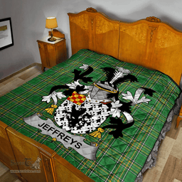 Scottish Jeffreys Irish Coat of Arms Family Crest Quilt Irish National Tartan Irish County Quilts