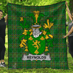 Scottish Reynolds Or Mcrannell Irish Coat of Arms Family Crest Quilt Irish National Tartan Irish County Quilts