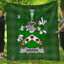 Scottish Kieran Or O'Kieran Irish Coat of Arms Family Crest Quilt Irish National Tartan Irish County Quilts