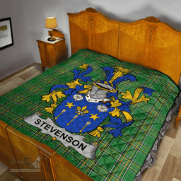 Scottish Stevenson Irish Coat of Arms Family Crest Quilt Irish National Tartan Irish County Quilts
