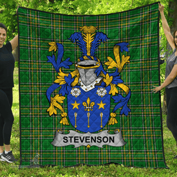 Scottish Stevenson Irish Coat of Arms Family Crest Quilt Irish National Tartan Irish County Quilts