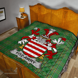 Scottish Fitz-Awry Irish Coat of Arms Family Crest Quilt Irish National Tartan Irish County Quilts