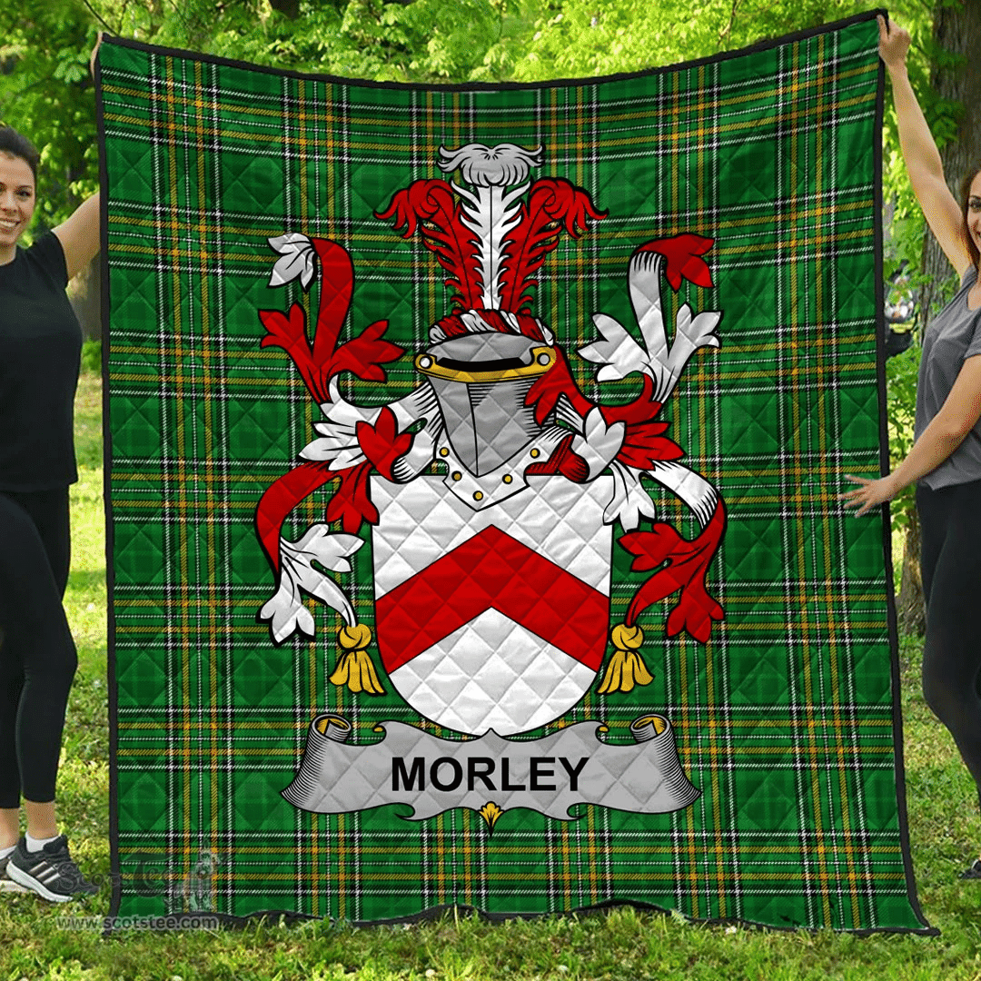 Scottish Morley Irish Coat of Arms Family Crest Quilt Irish National Tartan Irish County Quilts