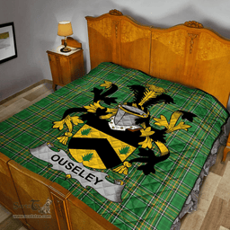 Scottish Ouseley Irish Coat of Arms Family Crest Quilt Irish National Tartan Irish County Quilts