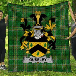 Scottish Ouseley Irish Coat of Arms Family Crest Quilt Irish National Tartan Irish County Quilts