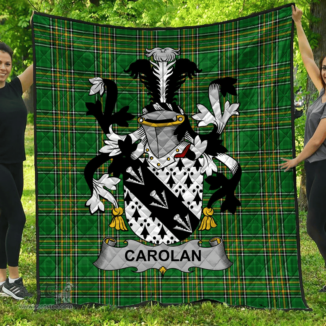Scottish Carolan Irish Coat of Arms Family Crest Quilt Irish National Tartan Irish County Quilts