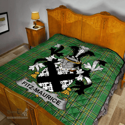 Scottish Fitz-Maurice Irish Coat of Arms Family Crest Quilt Irish National Tartan Irish County Quilts