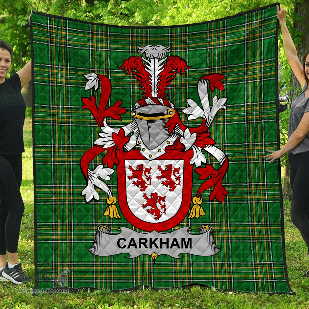 Scottish Carkham Irish Coat of Arms Family Crest Quilt Irish National Tartan Irish County Quilts