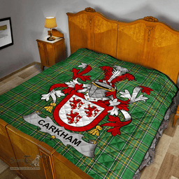 Scottish Carkham Irish Coat of Arms Family Crest Quilt Irish National Tartan Irish County Quilts