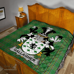 Scottish Gallagher Or O'Gallagher Irish Coat of Arms Family Crest Quilt Irish National Tartan Irish County Quilts
