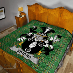 Scottish Strong Irish Coat of Arms Family Crest Quilt Irish National Tartan Irish County Quilts