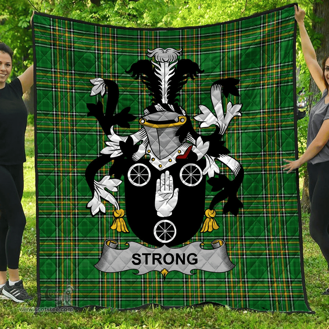 Scottish Strong Irish Coat of Arms Family Crest Quilt Irish National Tartan Irish County Quilts