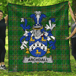 Scottish Archdall Irish Coat of Arms Family Crest Quilt Irish National Tartan Irish County Quilts