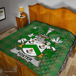 Scottish Foster Irish Coat of Arms Family Crest Quilt Irish National Tartan Irish County Quilts