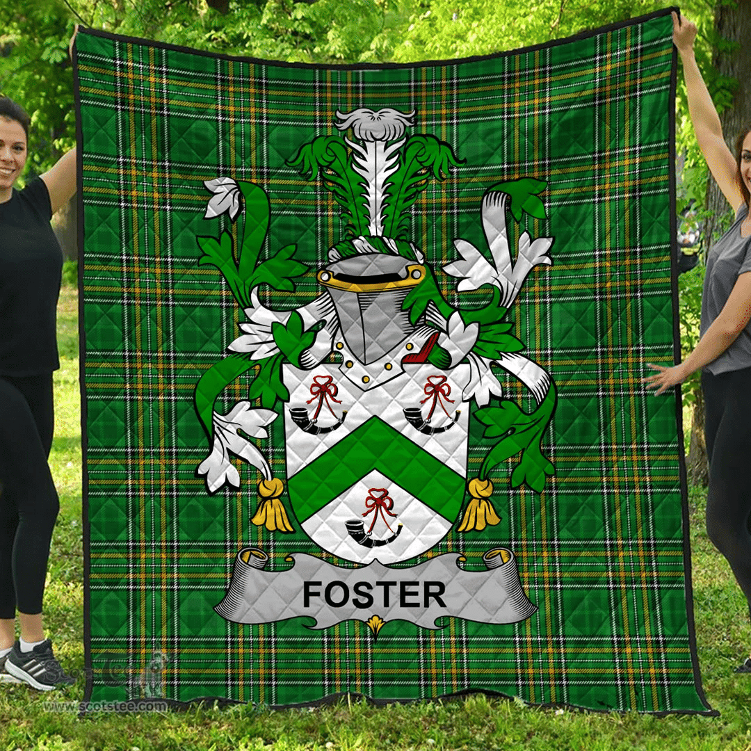 Scottish Foster Irish Coat of Arms Family Crest Quilt Irish National Tartan Irish County Quilts