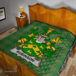 Scottish Robinson Irish Coat of Arms Family Crest Quilt Irish National Tartan Irish County Quilts