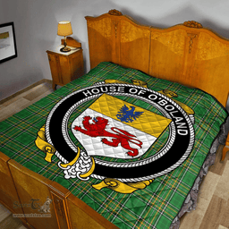 Scottish House Of O'Boland Irish Coat of Arms Family Crest Quilt Irish National Tartan Irish County Quilts