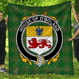 Scottish House Of O'Boland Irish Coat of Arms Family Crest Quilt Irish National Tartan Irish County Quilts
