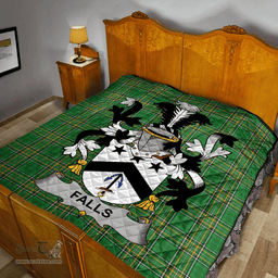 Scottish Falls Irish Coat of Arms Family Crest Quilt Irish National Tartan Irish County Quilts