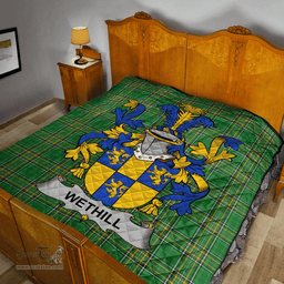 Scottish Wethill Irish Coat of Arms Family Crest Quilt Irish National Tartan Irish County Quilts