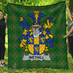 Scottish Wethill Irish Coat of Arms Family Crest Quilt Irish National Tartan Irish County Quilts