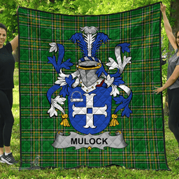 Scottish Mulock Or Mullock Irish Coat of Arms Family Crest Quilt Irish National Tartan Irish County Quilts