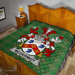 Scottish Mcdermot Irish Coat of Arms Family Crest Quilt Irish National Tartan Irish County Quilts