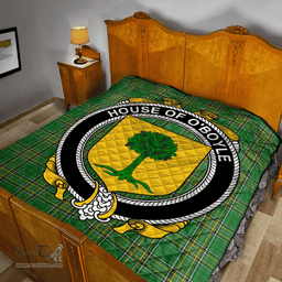 Scottish House Of O'Boyle Irish Coat of Arms Family Crest Quilt Irish National Tartan Irish County Quilts