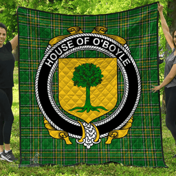 Scottish House Of O'Boyle Irish Coat of Arms Family Crest Quilt Irish National Tartan Irish County Quilts