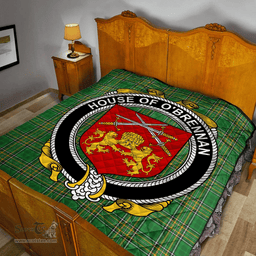Scottish House Of O'Brennan (Ossory) Irish Coat of Arms Family Crest Quilt Irish National Tartan Irish County Quilts