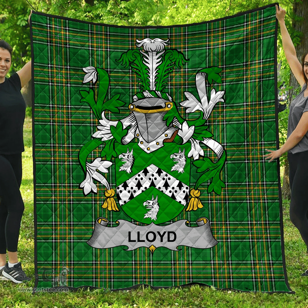 Scottish Lloyd Irish Coat of Arms Family Crest Quilt Irish National Tartan Irish County Quilts