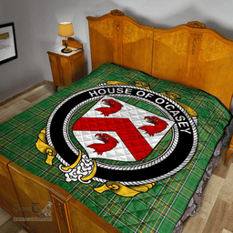 Scottish House Of O'Casey Irish Coat of Arms Family Crest Quilt Irish National Tartan Irish County Quilts