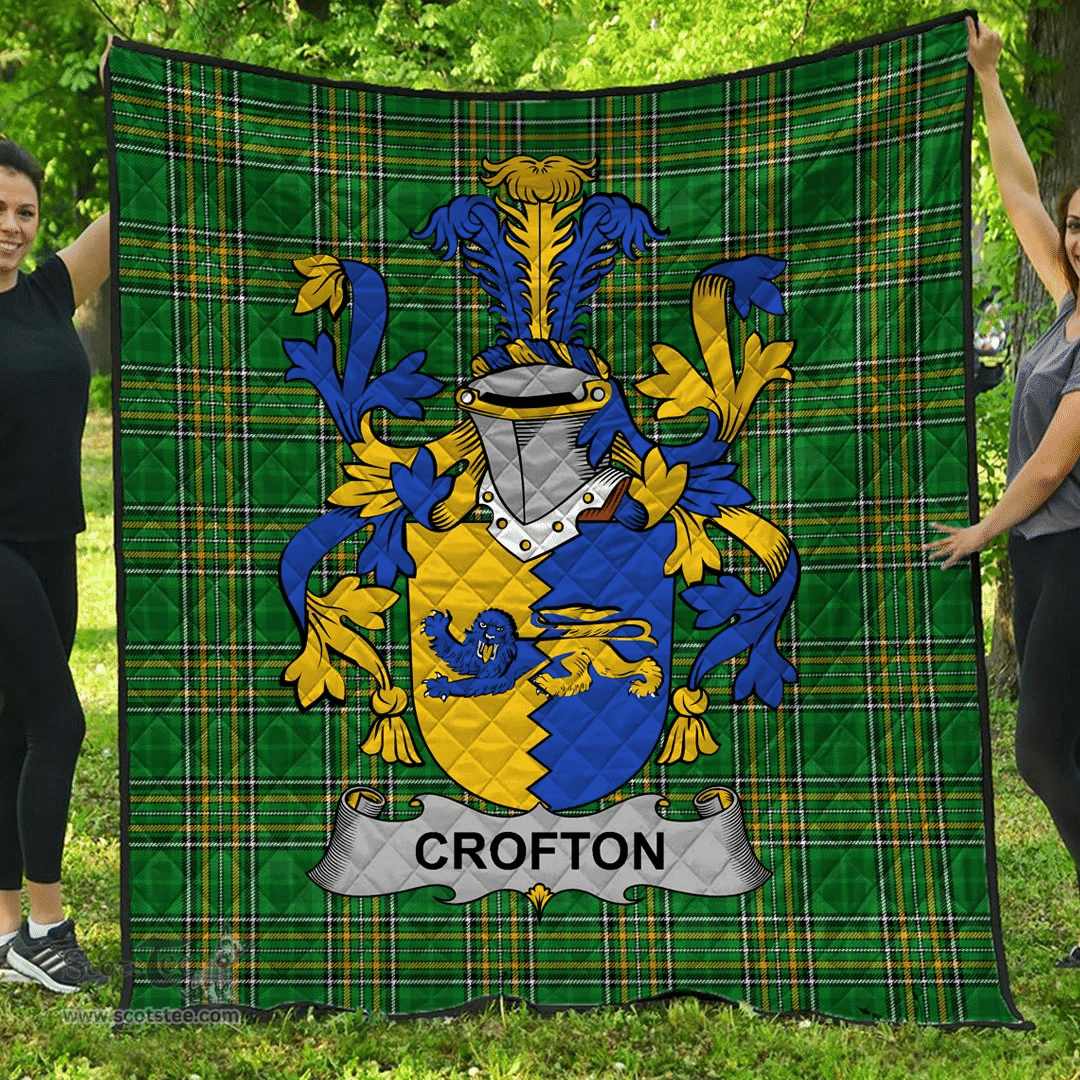 Scottish Crofton Irish Coat of Arms Family Crest Quilt Irish National Tartan Irish County Quilts