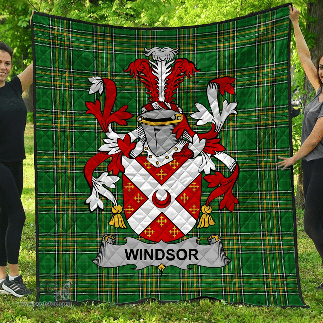 Scottish Windsor Irish Coat of Arms Family Crest Quilt Irish National Tartan Irish County Quilts