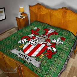 Scottish Apsley Irish Coat of Arms Family Crest Quilt Irish National Tartan Irish County Quilts